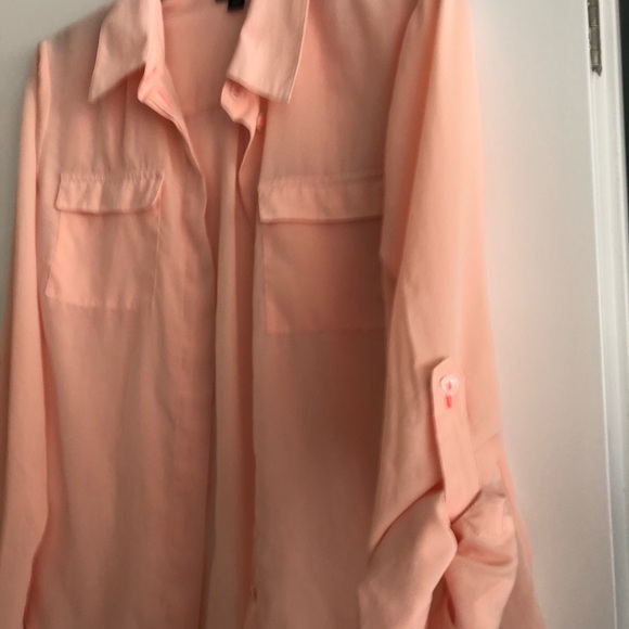 Peach breezy button up - Picture 3 of 5